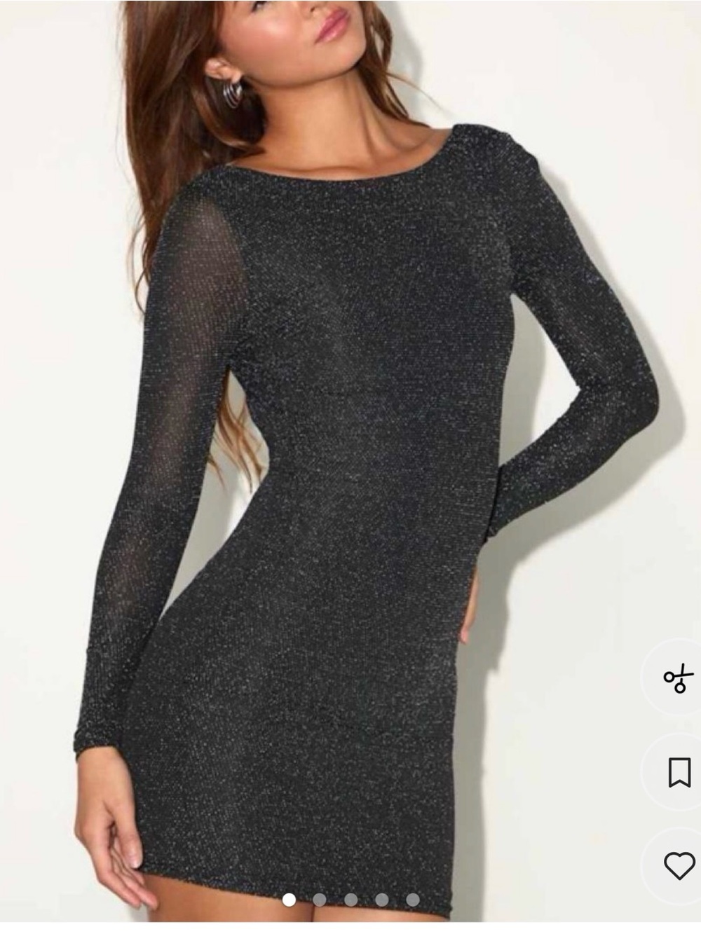 2 for $30 sale: Lulus black sparkle bodycon mini dress with low back - S